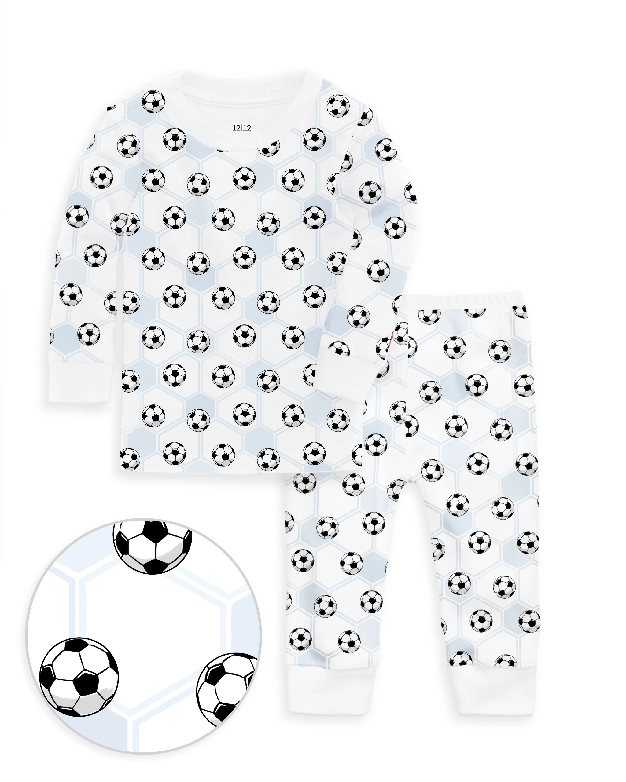 The Organic Long Sleeve Pajama Set [Soccer] | 1212