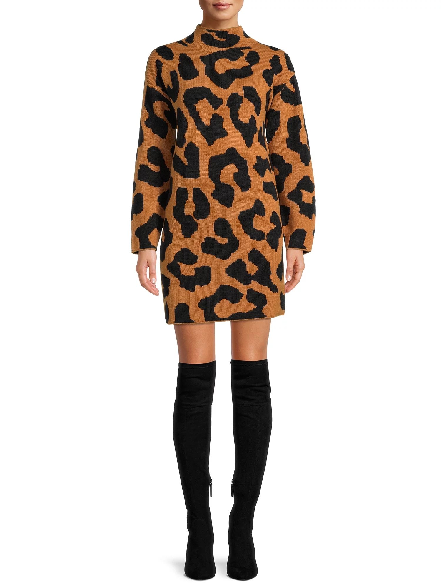 Love Trend New York Women’s Mock Neck Sweater Dress | Walmart (US)