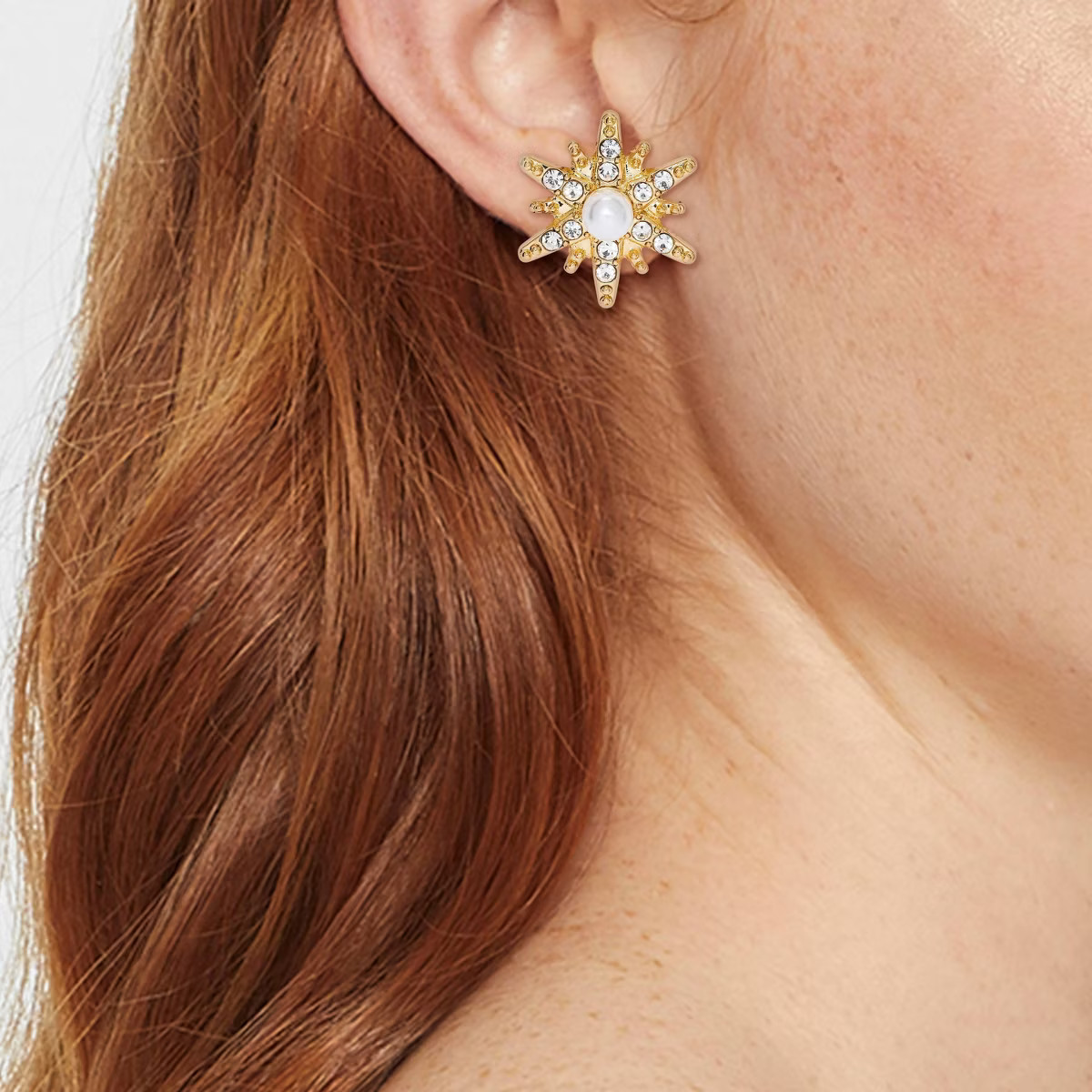 Star with Pearl Center Stud Earrings - A New Day™ Gold | Target