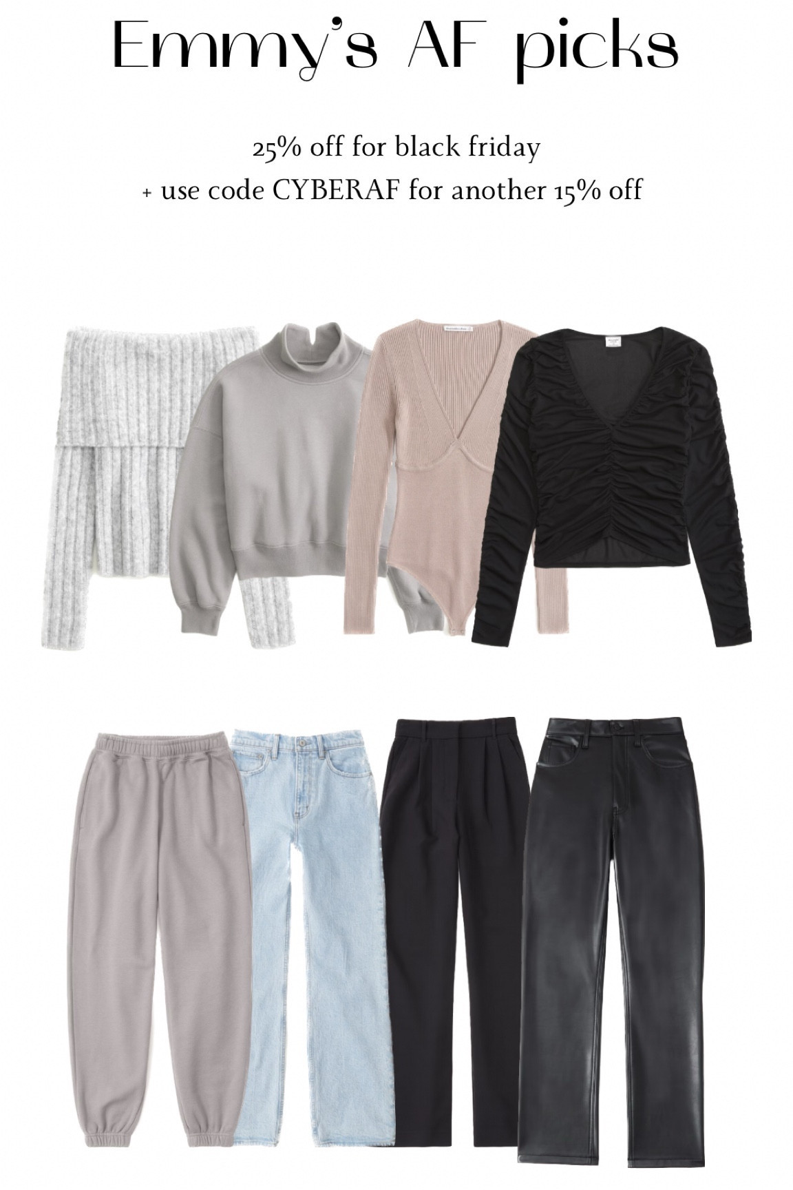 Abercrombie sale, cyber monday, black friday, emmyandmore

#LTKCyberWeek #LTKsalealert #LTKHoliday