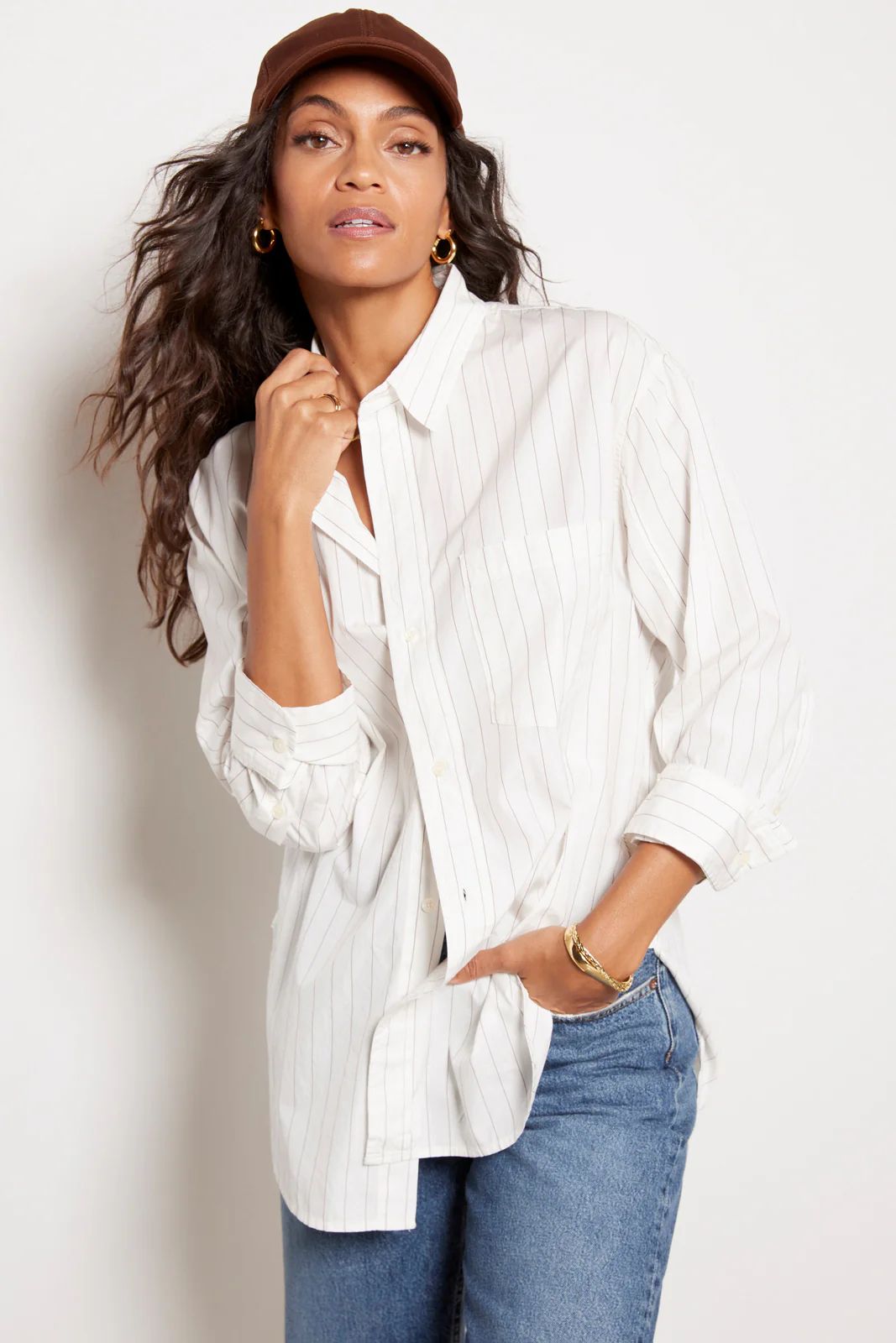 Kayla Stripe Shirt | EVEREVE