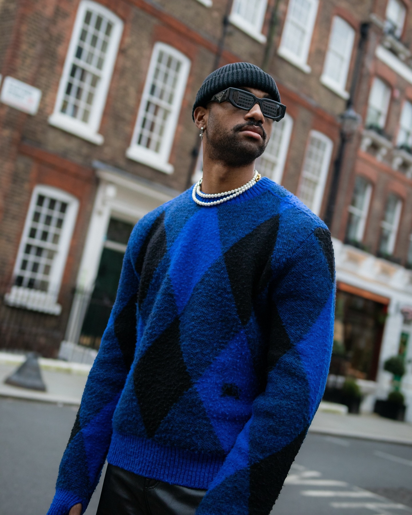 Blue Burberry Jumper | Leather & Knitwear style 
Leather pants 
Chelsea boots 
Black beanie 
Prada Sunglasses 
Men’s pearls 
Grey Coat 


#burberryjumper #tallmen #casualstyle #leatherpants #menspearls #menswinterstyle 

#LTKuk #LTKmens #LTKeurope