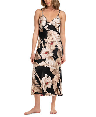 Midnight Bakery Women's Printed V-Neck Satin Nightgown - Macy's | Macy's