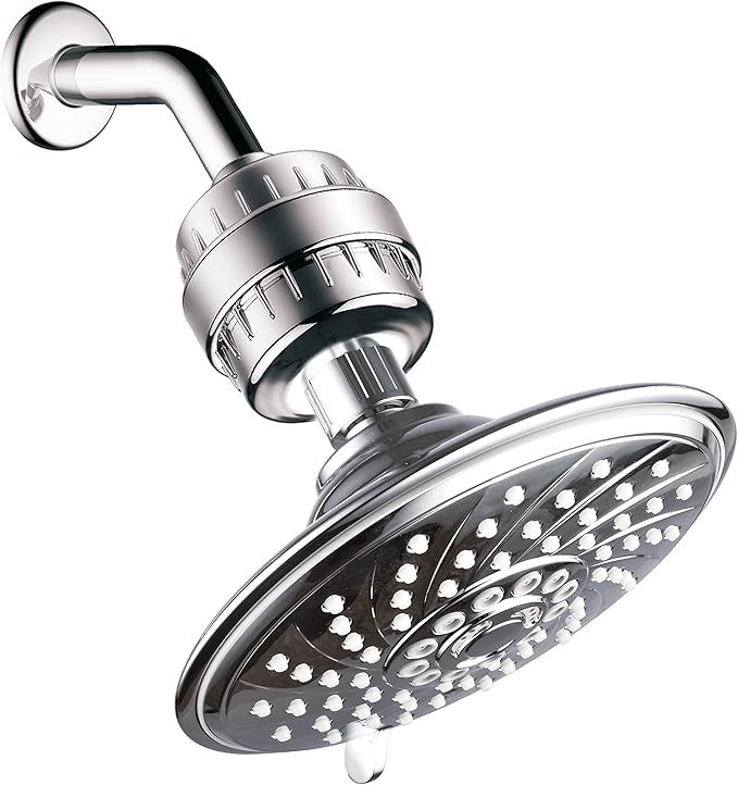 HOTEL SPA - Shower Head High Pressure with Shower Filter - 6 Inch Rain Shower Head - 2 Stage, Sho... | Amazon (US)