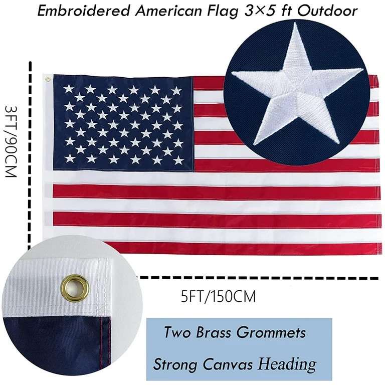 TOPFLAGS American Flags for Outside 3x5 - USA Flag, Outdoor Heavy Duty American Flag 3x5 US Flag ... | Walmart (US)