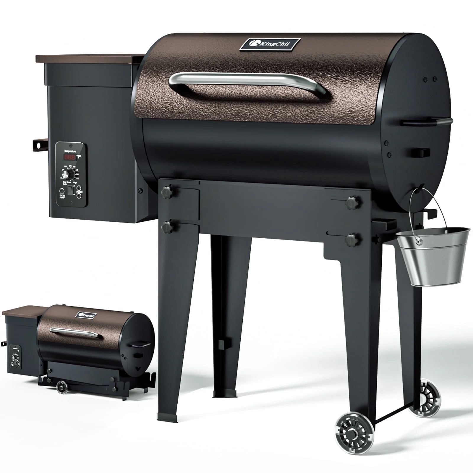 KingChii 456 sq. in Wood Pellet Smoker & Grill BBQ with Auto Temperature Control, Folding Legs fo... | Walmart (US)