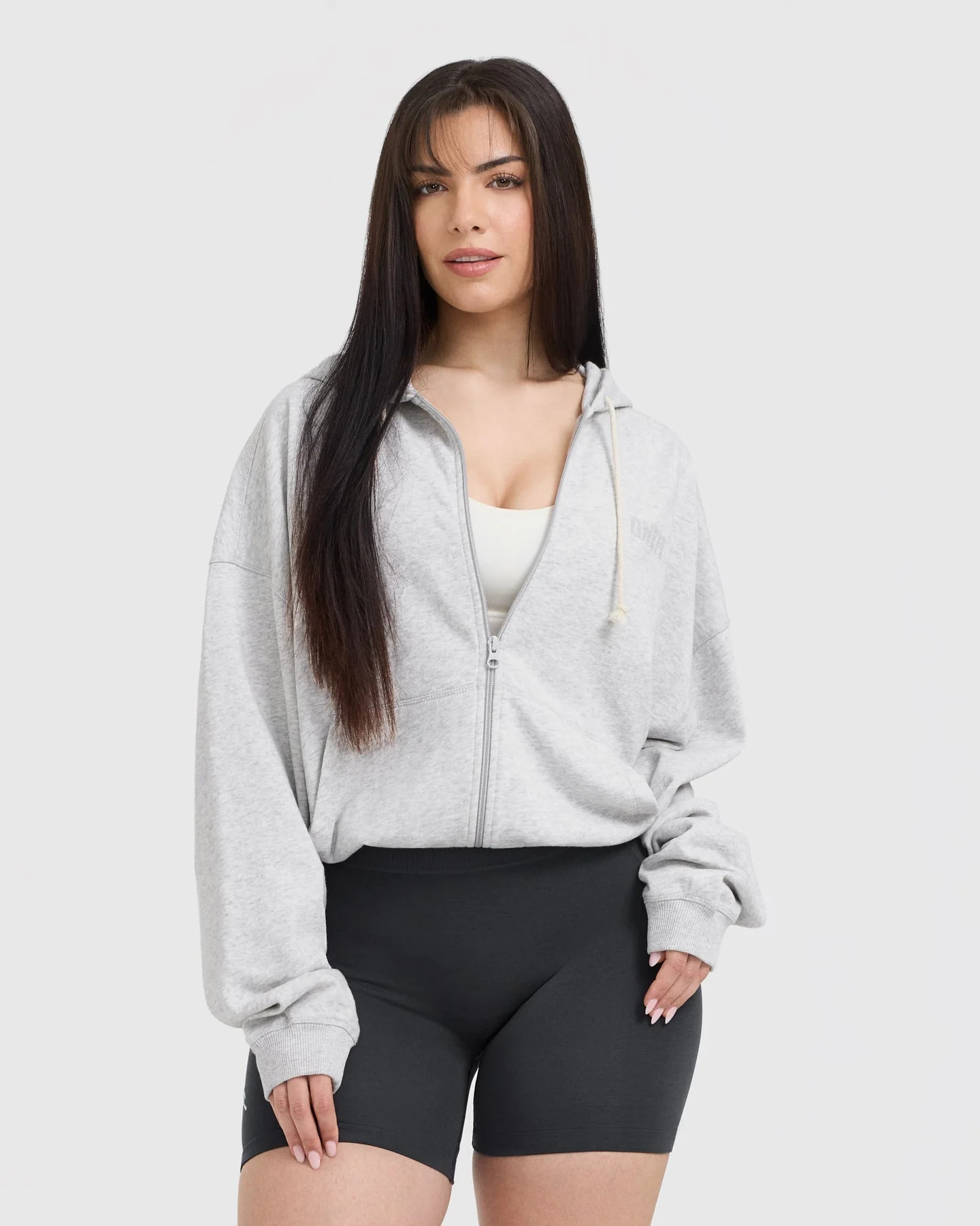 Raw Lounge Oversized Zip Hoodie 
 Light Grey Marl | Oner Active (UK / US)