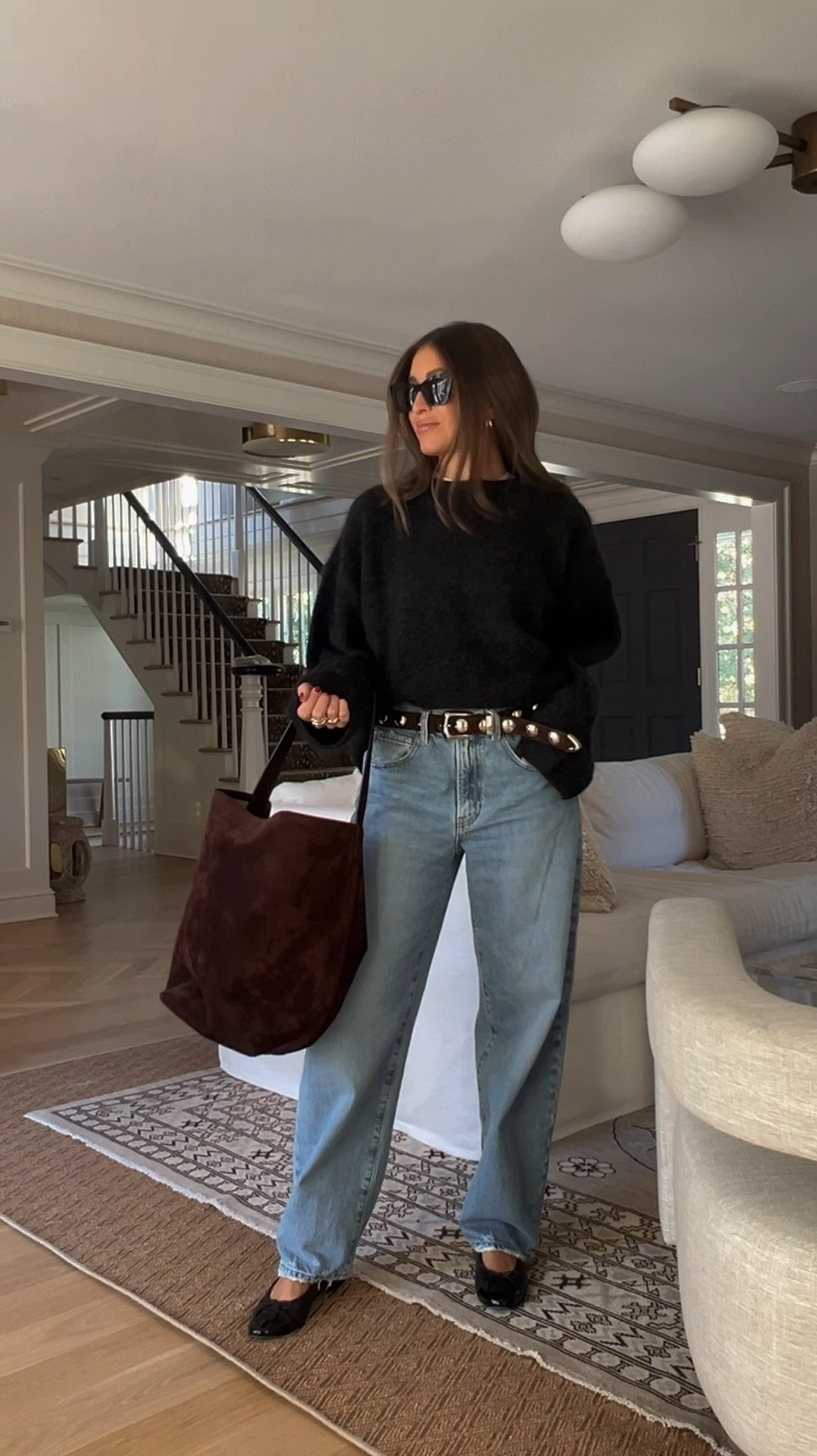 black 🤝🏼 brown 
these jeans are so comfortable they shouldn’t even be called jeans, wearing a size 26 (they run big)
sweater is technically gray/black but reads more black to me - size small 
Size small in the undershirt also 


#LTKFindsUnder100