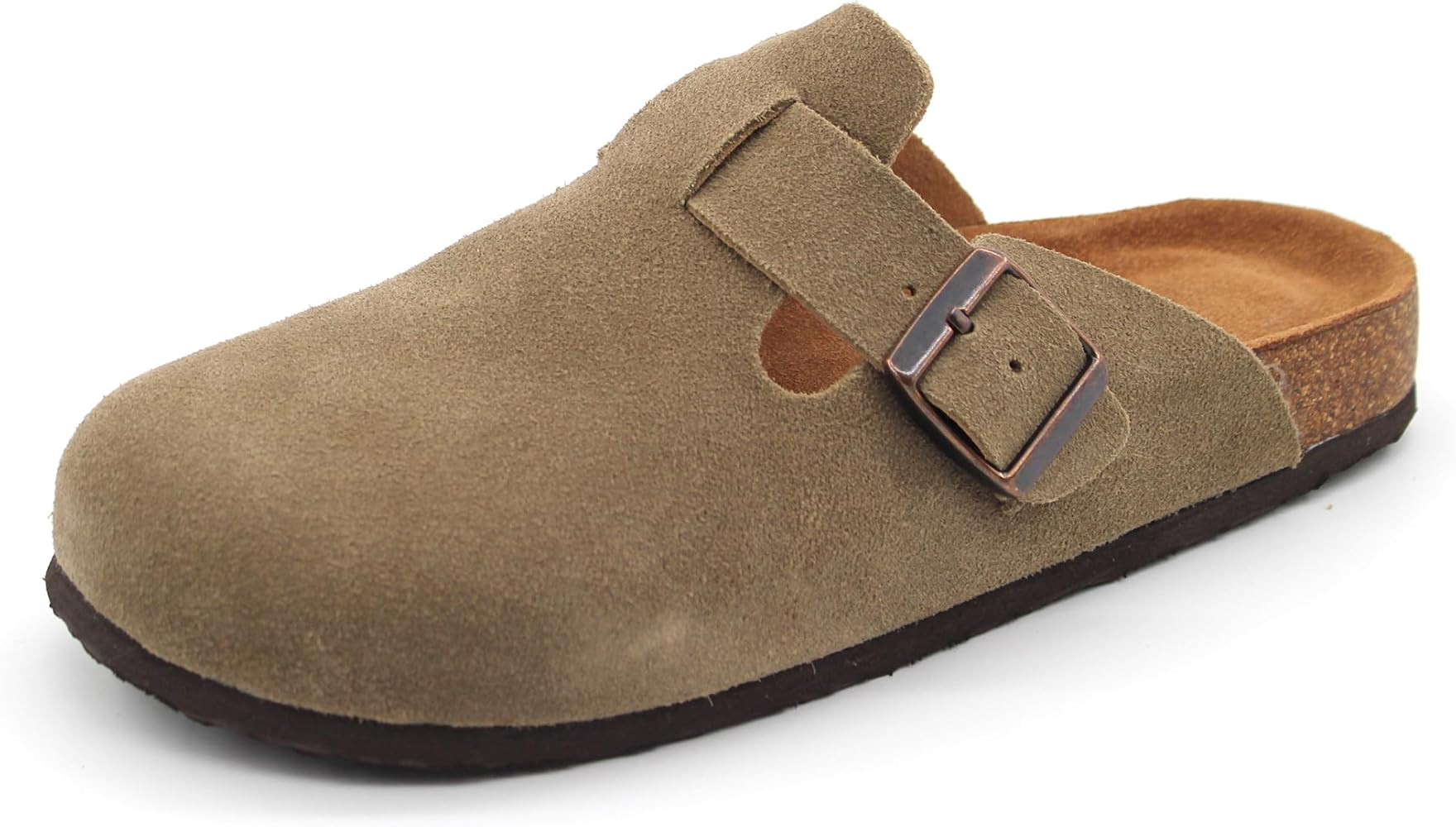 Antislip Sole Support and Adjustable Buckle Boston Clogs for Women Cow Suede Leather Cork and Mul... | Amazon (CA)