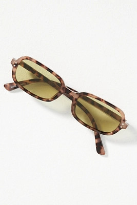 I-SEA Skinny Rectangle Tortoiseshell Sunglasses | Anthropologie (US)