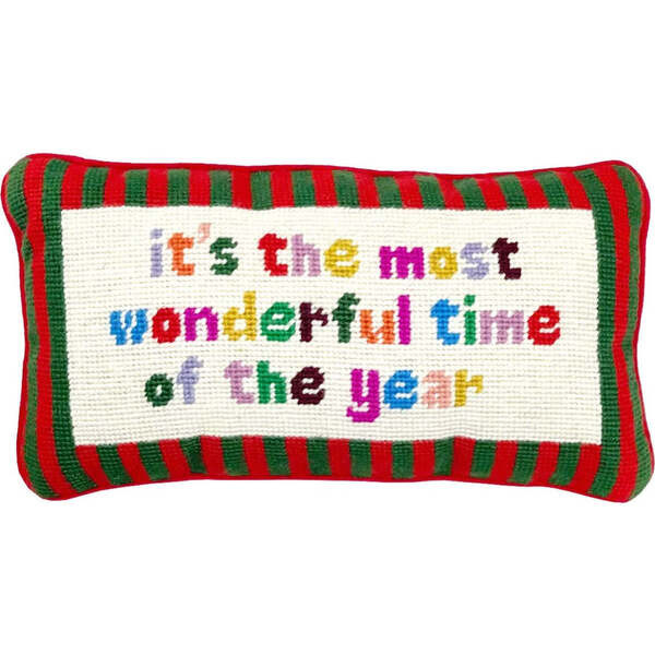 Most Wonderful Time Needlepoint Pillow | Maisonette