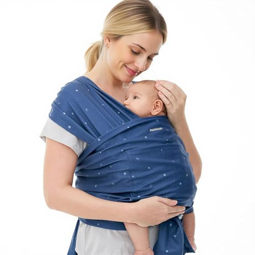 Momcozy Baby Wrap Carrier, Ergonomic Infant Slings for Newborn to Toddler 8-35 lbs, Adjustable Baby Wrap for Adult Fits Sizes XXS-XXL, Easy to Wear Baby Carriers, Starry Sky | Amazon (US)