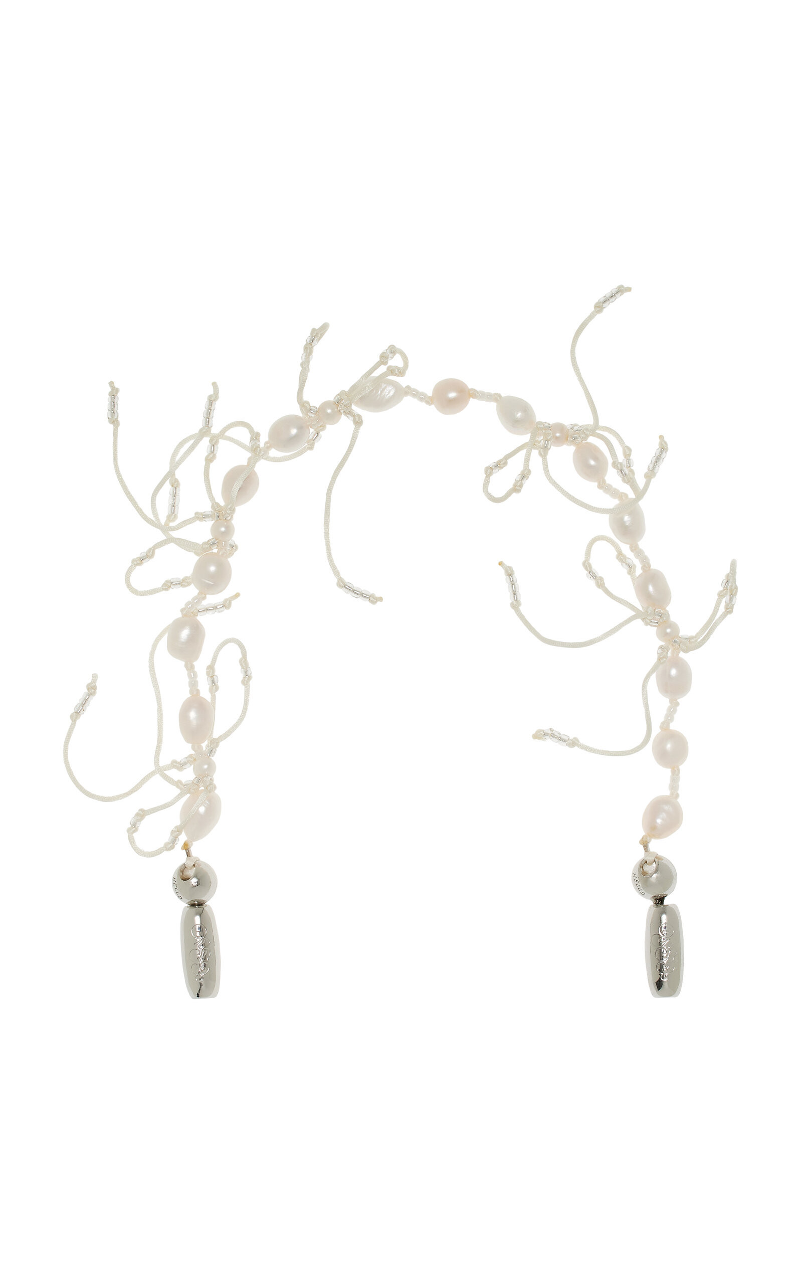 Ossa - Pearl and Bow Wristlet Phone Strap - White - OS - Moda Operandi | Moda Operandi (Global)