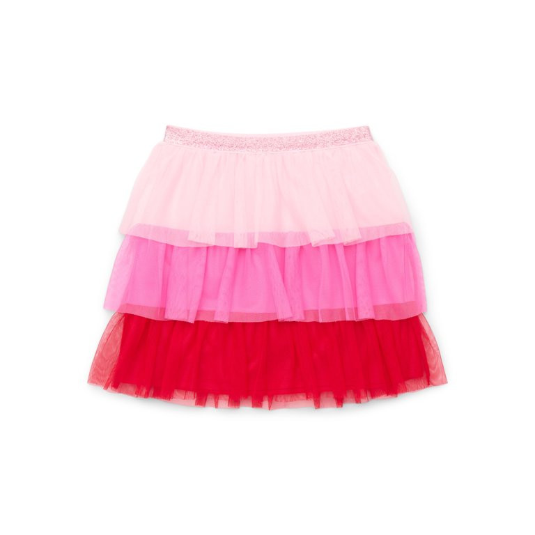 Way to Celebrate Girls Valentine's Tiered Day Mesh Skirt, Sizes 4-18 - Walmart.com | Walmart (US)