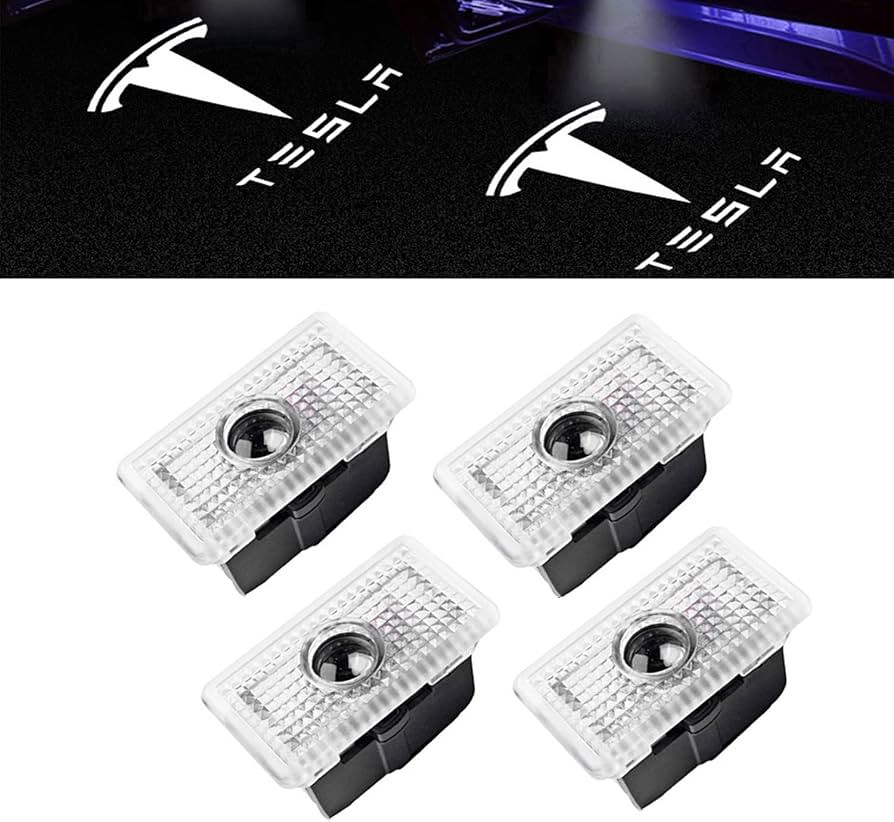 Car Door Lights for Model S/3/X/Y Logo Projector 4 Pack Tesla Puddle Lights LED Welcome Lights Gh... | Amazon (US)