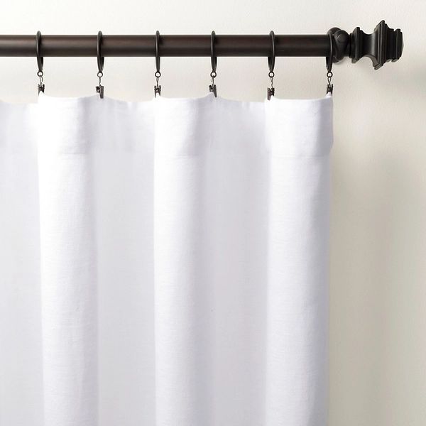 Stone Washed Linen White Curtain Panel | Annie Selke