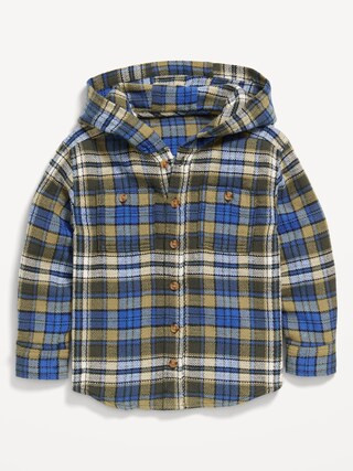 Long-Sleeve Hooded Flannel Shirt for Toddler Boys | Old Navy (US)