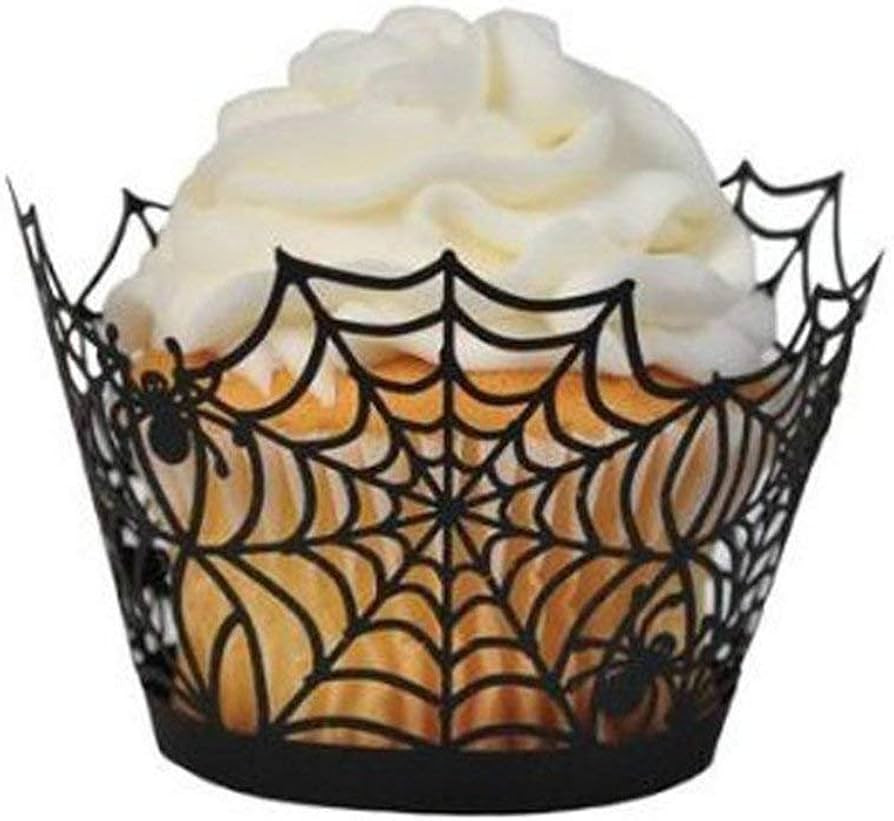 BinaryABC Halloween Cupcake Wrappers,Spider Web Cupcake Wrapper,Halloween Party Decorations Suppl... | Amazon (US)