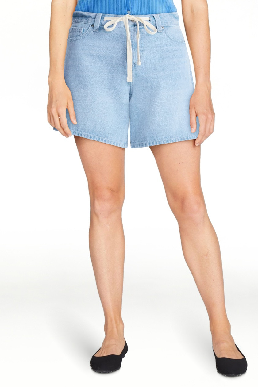 Free Assembly Women's Denim Shorts with Twill Tie, 6" Inseam, Sizes 0-18 | Walmart (US)