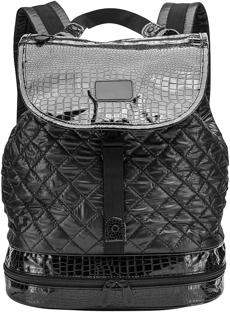 Bella Mia Uptown Day Pack - Stylish Black Quilted Body with Comfortable Backpack Straps, Perfect ... | Amazon (US)