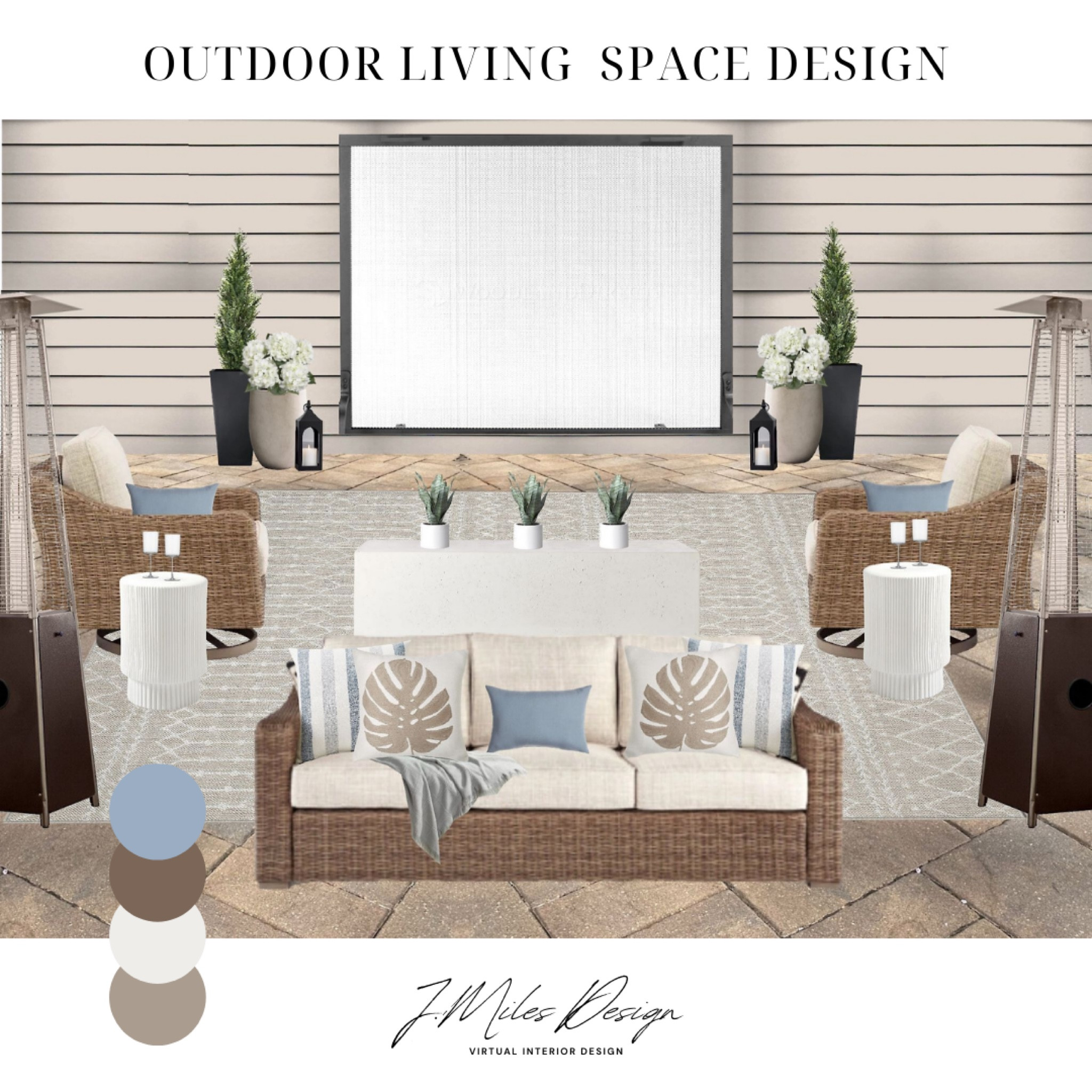 Outdoor living space design inspo 🤍 Sofa and chair are from Ashley furniture 

#LTKSeasonal #LTKStyleTip #LTKHome