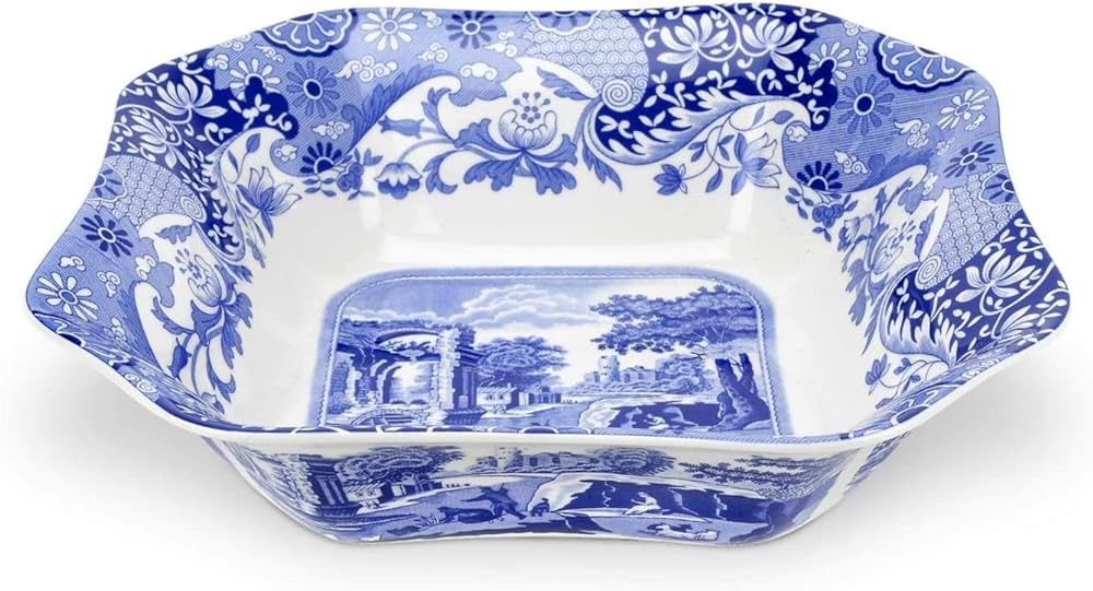 Spode Blue Italian Square Serving Bowl | 9.5 Inch Serving Bowl for Appetizers, Salad, and Pasta |... | Amazon (US)