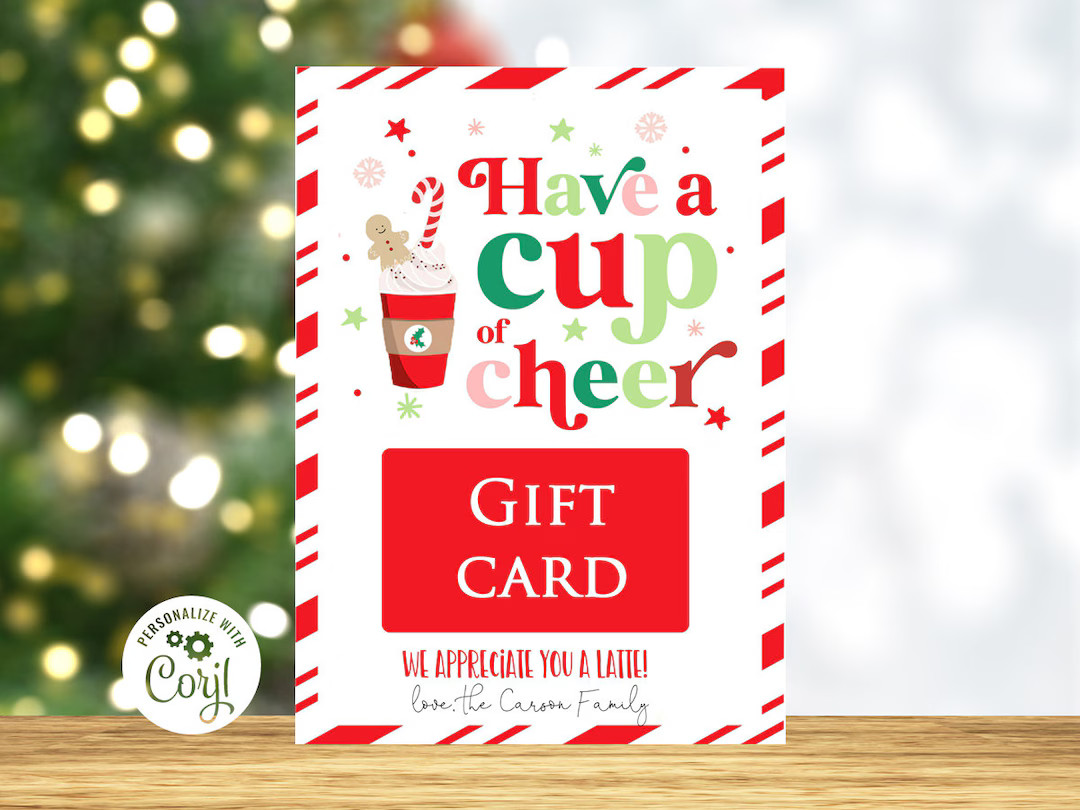 Christmas Coffee Gift Card Holder Printable, Christmas Teacher Coffee Gift Card Holder, Christmas... | Etsy (US)