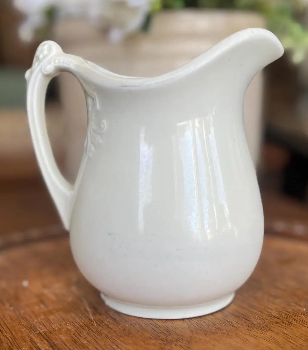Vintage Ironstone Creamer Pitcher with Double Ironstone Makers Mark | Etsy (US)