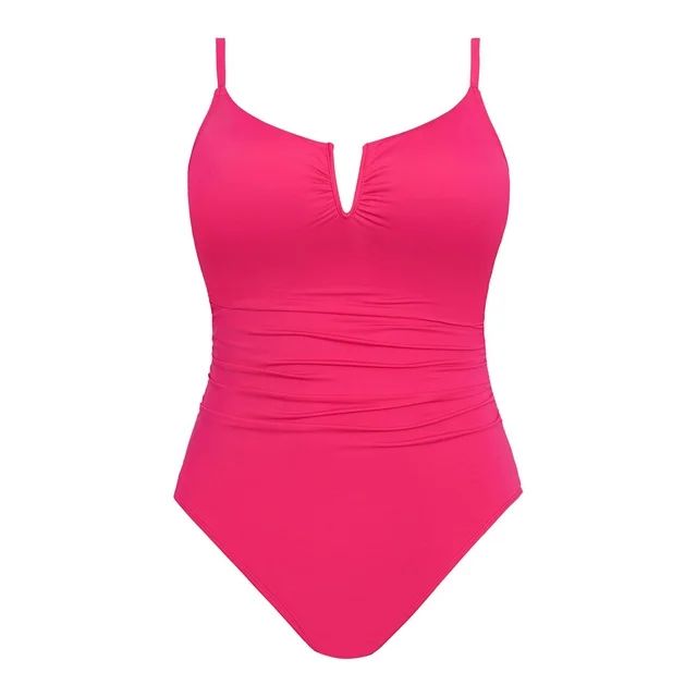 Time and Tru Women's and Plus V Wire One Piece Swimsuit, Sizes XS-3X | Walmart (US)