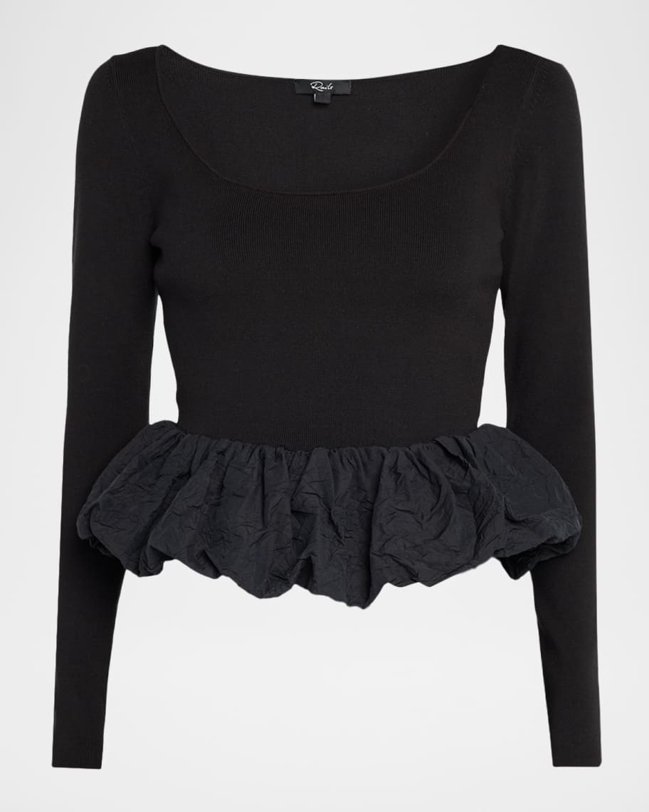 Rails Tillie Scoop-Neck Bubble-Hem Top | Neiman Marcus
