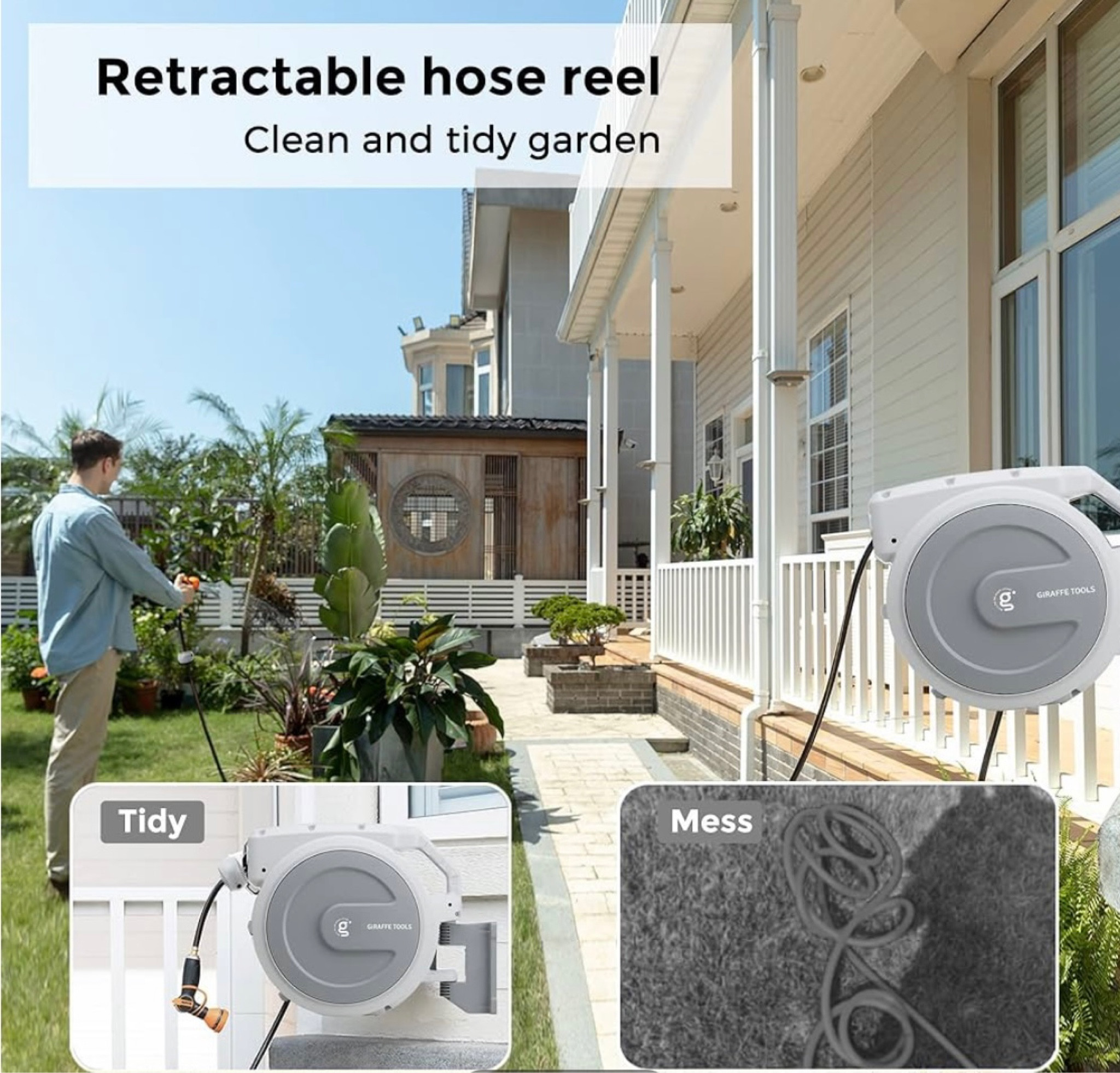 Love this! Another Household Tool that makes my life easier! 🙌🏻

Giraffe Tools 130FT Retractable Garden Hose Reel Heavy Duty Wall Mounted Hose Reel with Detachab Leader Hose, 9 Pattern Nozzle, 180° Swivel Bracket, Any Length Lock, AW401/2QS 130ft, Light Grey or black 
#garden #gardenhose #gardening 

#LTKFamily #LTKHome #LTKSeasonal