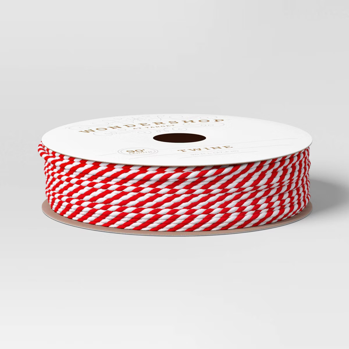 90' Christmas Fabric Ribbon Red/White Striped Twine - Wondershop™ | Target