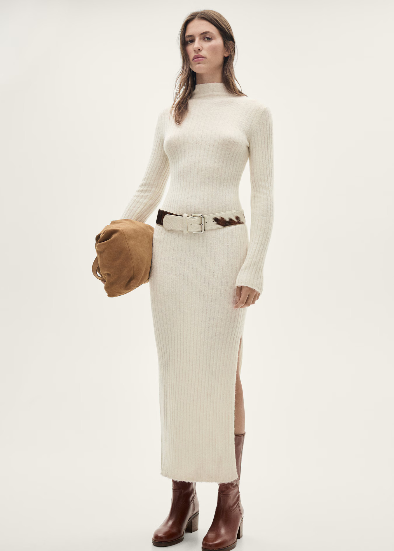 Ribbed knit dress with opening - Women | MANGO USA | Mango (US/MX/AU)