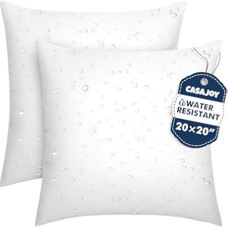 Utopia Bedding Outdoor Pillow Inserts 20 x 20 Inches (Pack of 2, White), Water Resistant Garden T... | Amazon (US)