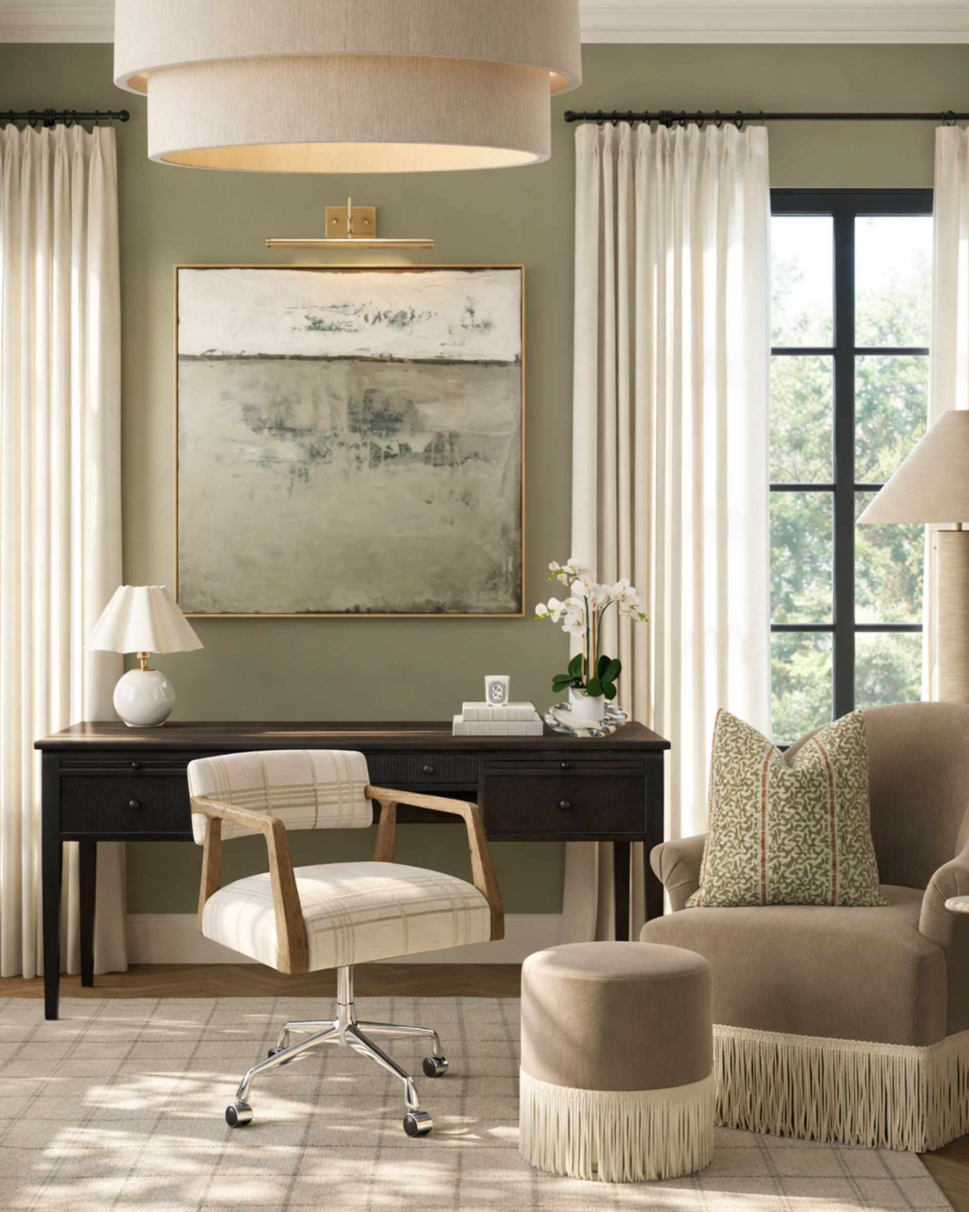 This is what happens when every piece actually works together.

The soft green walls, warm wood tones, and layered neutrals create a space that feels calm—but still styled. Nothing is loud, but nothing is accidental either. The mix of textures (linen, wood, fringe, brass) is what gives it that designer feel.

If you’ve been trying to make your space feel more pulled together, this is your formula: keep the palette tight, then layer in texture.

I linked pieces that give you this exact look—without having to figure it all out yourself. Would you try this color palette in your home?

I may receive a commission if you shop through my links 

 #LTKHome