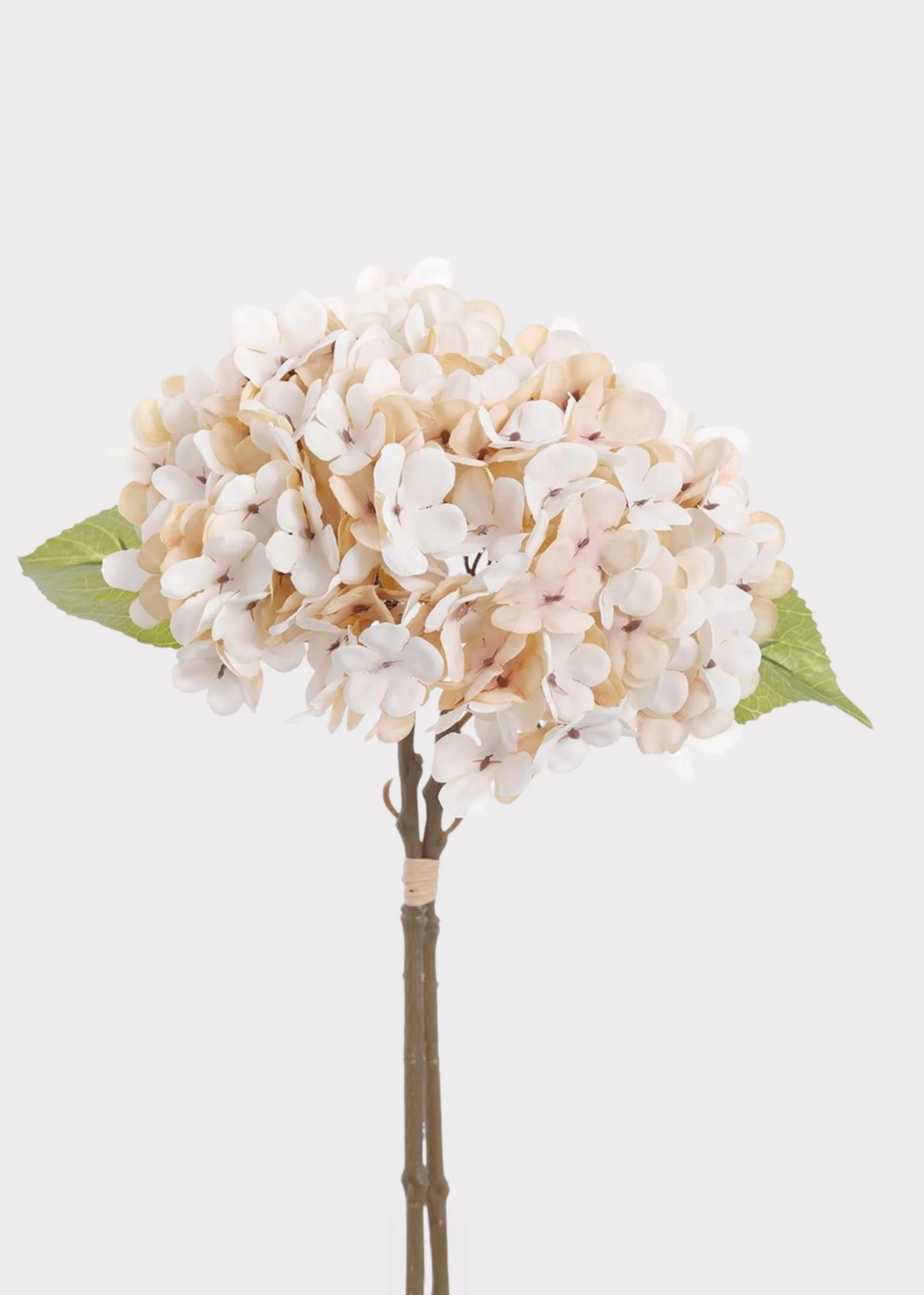 Cream Artificial Hydrangea Flower Bundle - 13.5 | Afloral