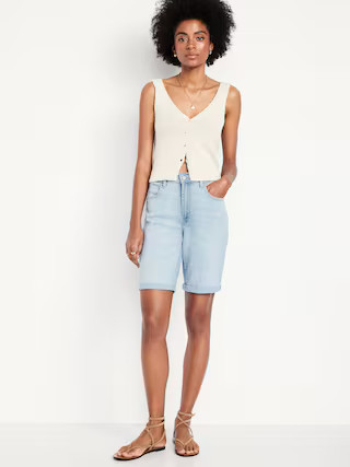 High-Waisted Wow Jean Shorts -- 9-inch inseam | Old Navy (US)