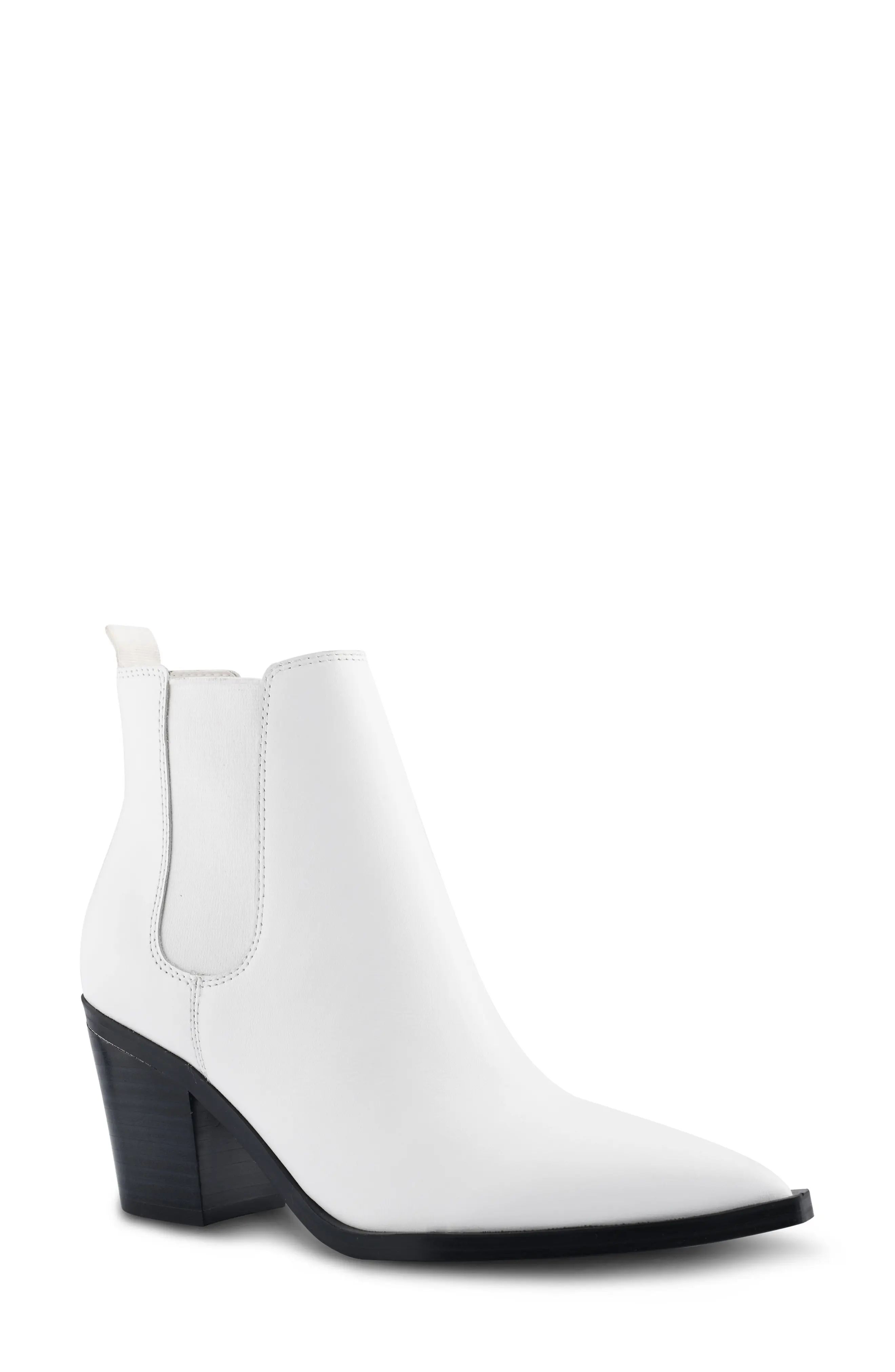 Nine West Wyllis Boot, Size 8 in White Leather at Nordstrom | Nordstrom