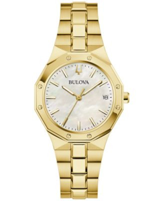 Women's Prestige Gold-Tone Stainless Steel Bracelet Watch 32mm | Macy's