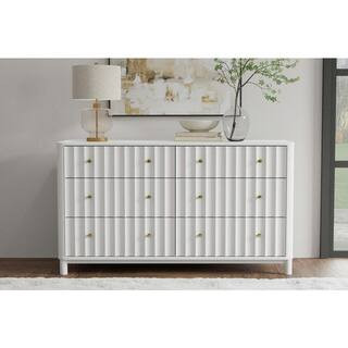 Alpine Furniture Stapleton 6 Drawer Dresser, White 2090-03 - The Home Depot | The Home Depot