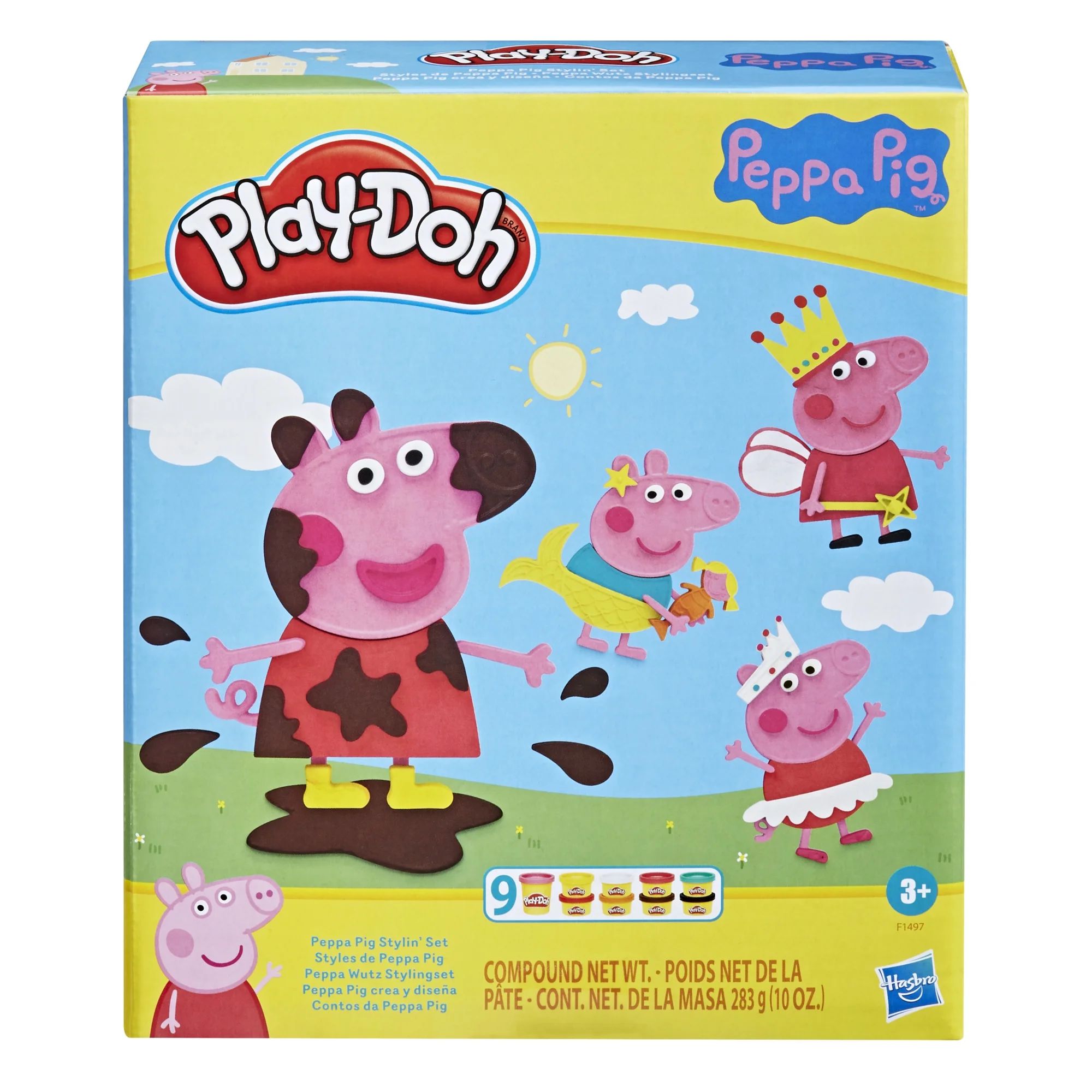 Play-Doh Peppa Pig Stylin Set with 9 Non-Toxic Modeling Compound Cans, 10 Ounces Total | Walmart (US)