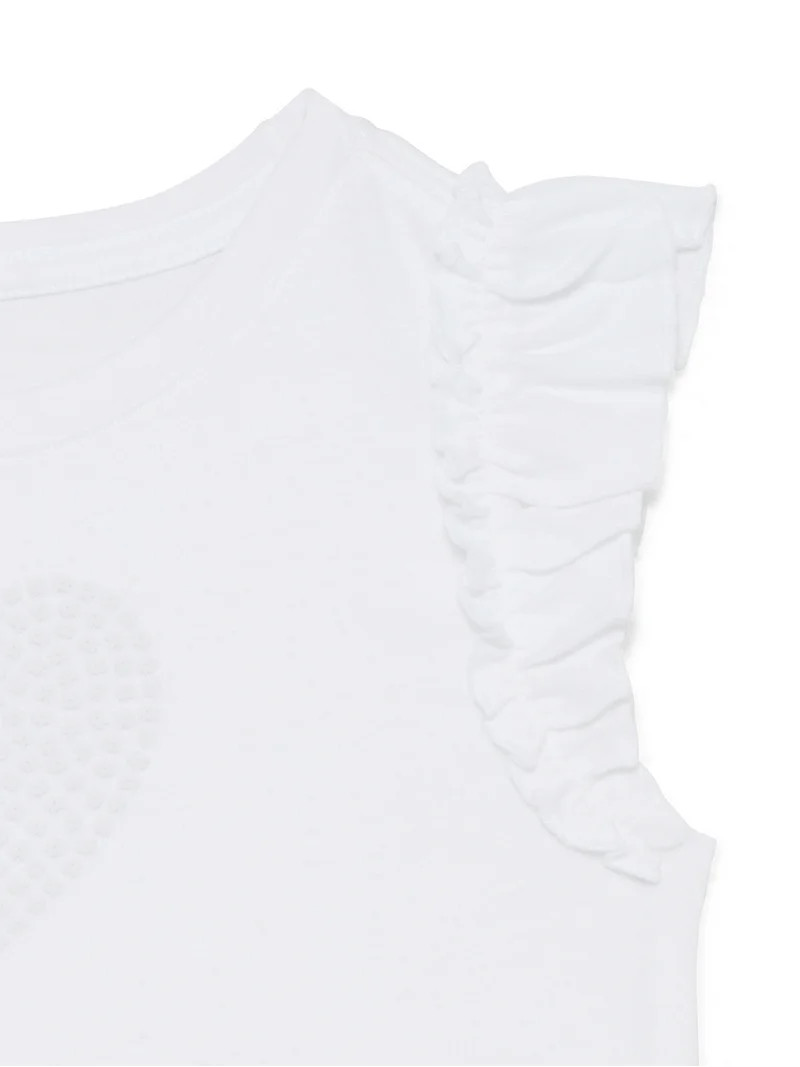 Wonder Nation Toddler Girls Tee with Flutter Sleeves, Sizes 18M-5T | Walmart (US)