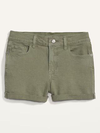 Mid-Rise Boyfriend Pop-Color Jean Shorts for Women -- 3-inch inseam | Old Navy (US)