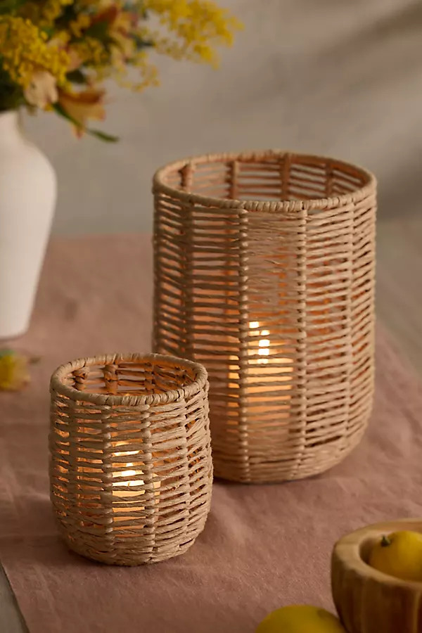 Rope Wrapped Candle Holder | Anthropologie (US)
