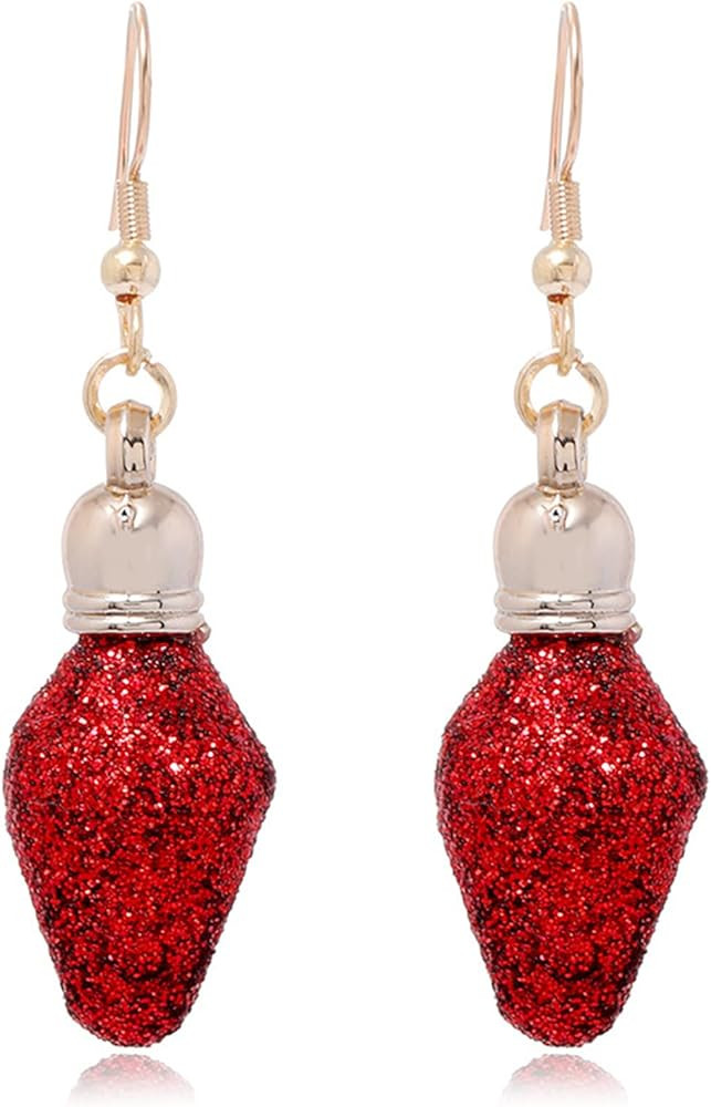 ONLYJUMP Red Green Christmas Dangle Earrings for Women Cute Long Chain Bow Knot Jingle Bell Chris... | Amazon (US)