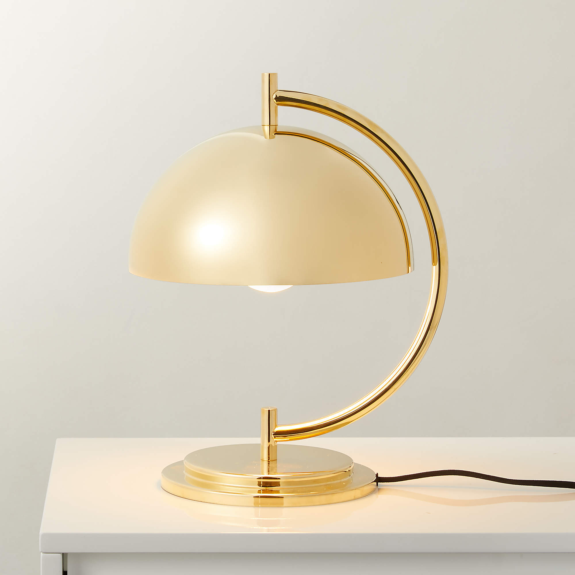 Melani Polished Nickel Dome Table Lamp | CB2 | CB2