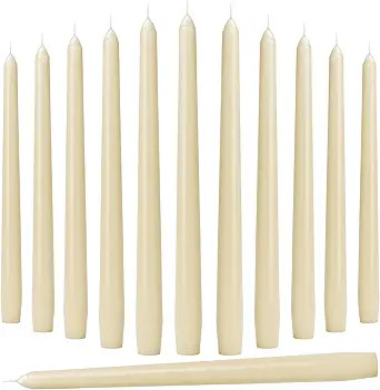 10-Inch Ivory Taper Candles - Dripless Smokeless Tapered Candle Cream Unscented Candlesticks Para... | Amazon (US)