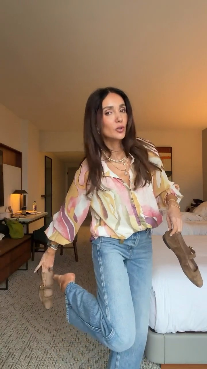Easy fall outfit with a floral blouse, wide leg jeans, ballet flats, and simple gold jewelry. Blouse size S, jeans 25.

fall outfit, floral blouse, wide leg jeans, ballet flats, casual chic, everyday fall outfit, fall dinner look, casual date outfit, chic weekend style, transitional fall look

#LTKOver40 #LTKootd