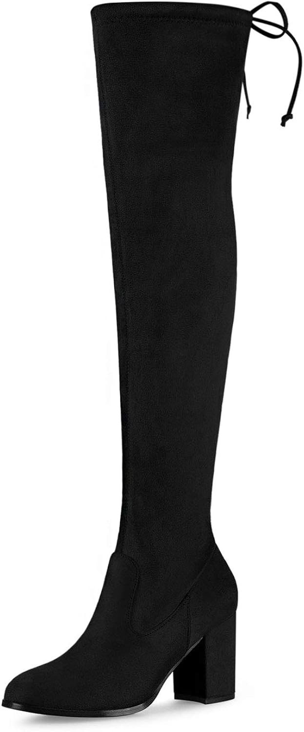 Allegra K Round Toe Over The Knee Boots | Amazon (US)