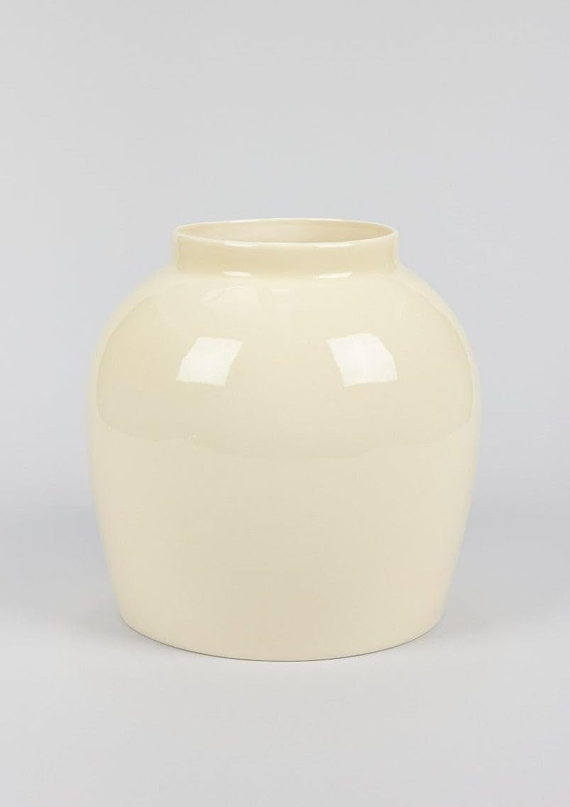 Afloral Large Tabletop Cream Glossy Ceramic Vase - 10.5" | Amazon (US)